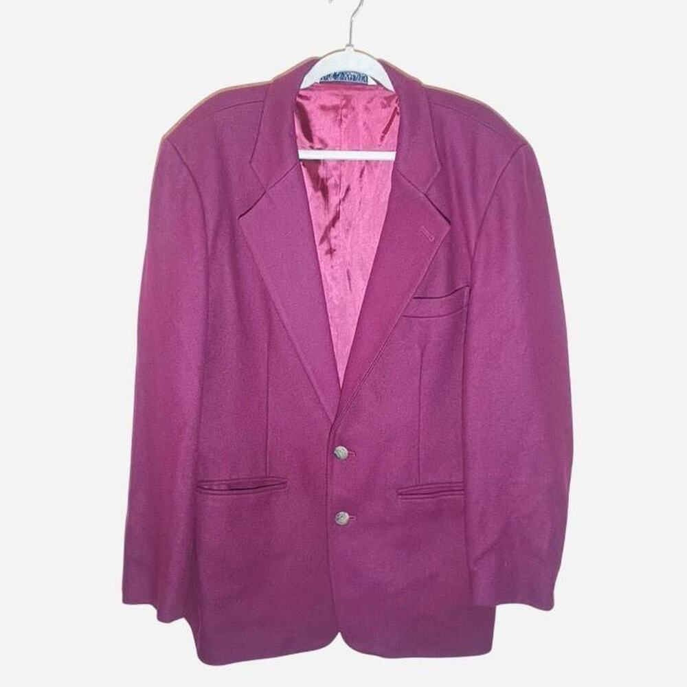 Why This? Vintage Women's Purple/Pink Wool Blazer size L